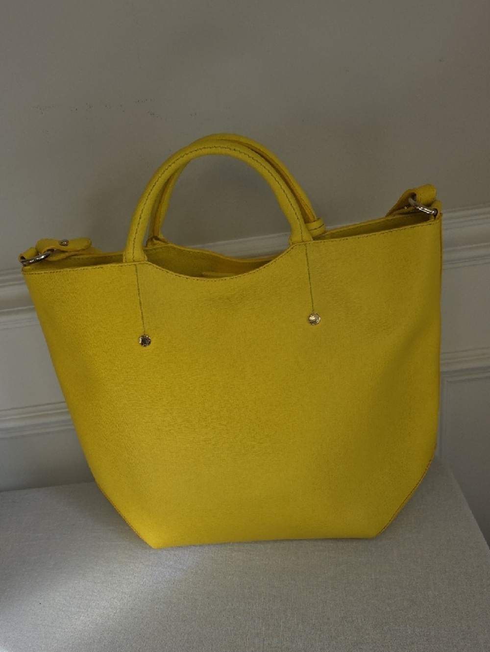 Furla Alissa Leather Tote in Sunny Yellow - Picture 4 of 11
